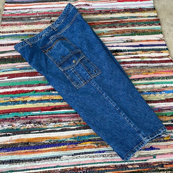 Vintage Faded Glory Cargo Denim Capri Jeans-#1936+ - Picture 3 of 12